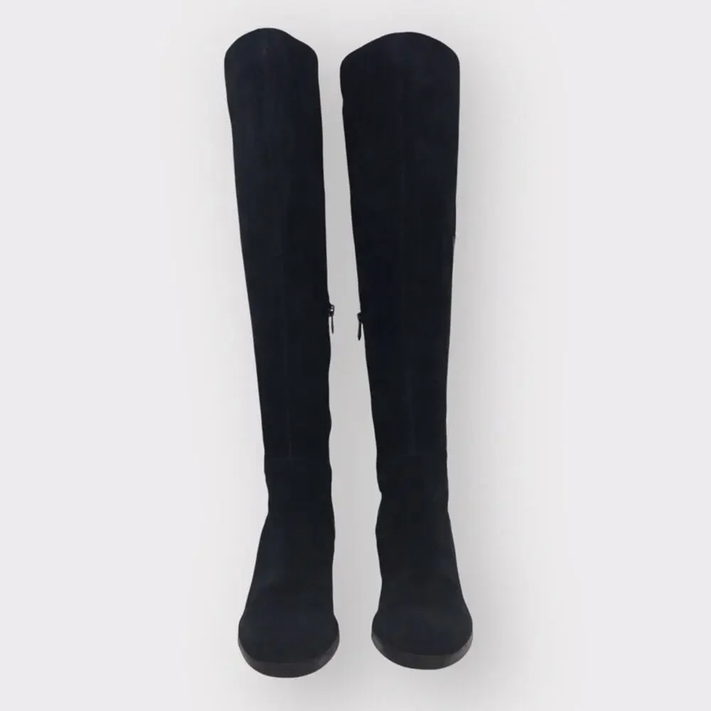 Naya Black Suede & Leather Boots Over the Knee Boots 7M